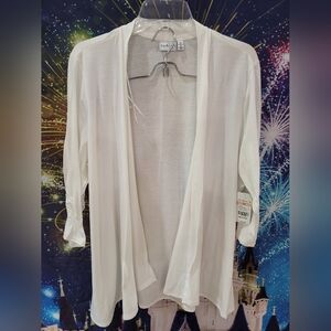 Kim Rogers White Lightweight Open Cardigan